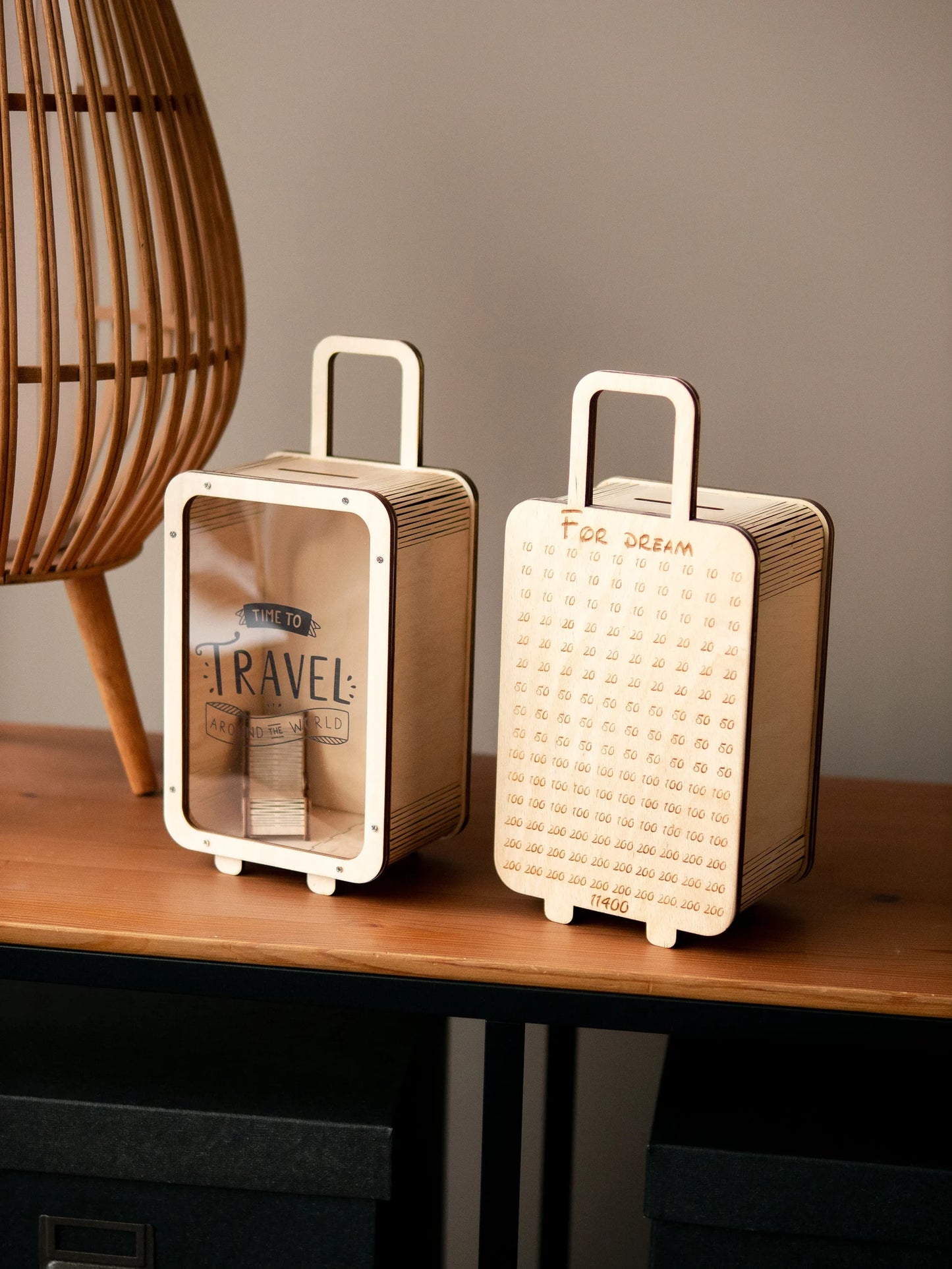 Box Savings Bank, Adventure Fund, Wooden Piggy Bank, Money Box, Vacation Fund, Travel Savings, Adult Bank